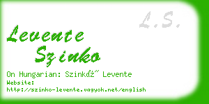 levente szinko business card